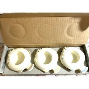 Vintage PartyLite "Aqua Pals" Set of 3 Fish Tea Light Candle Holders NEW‎ IN BOX
